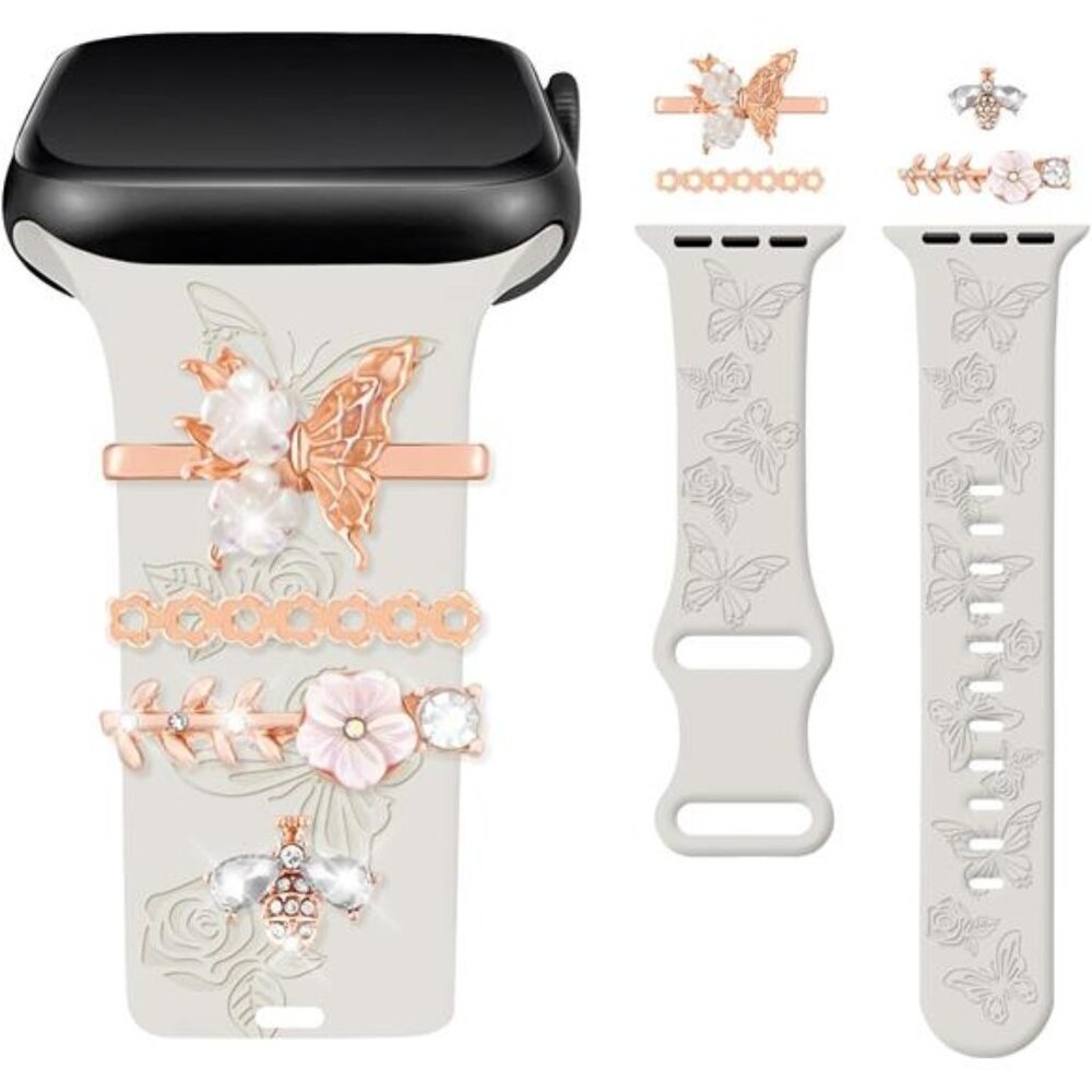 NEW Engraved Apple Watch Band with Charms
